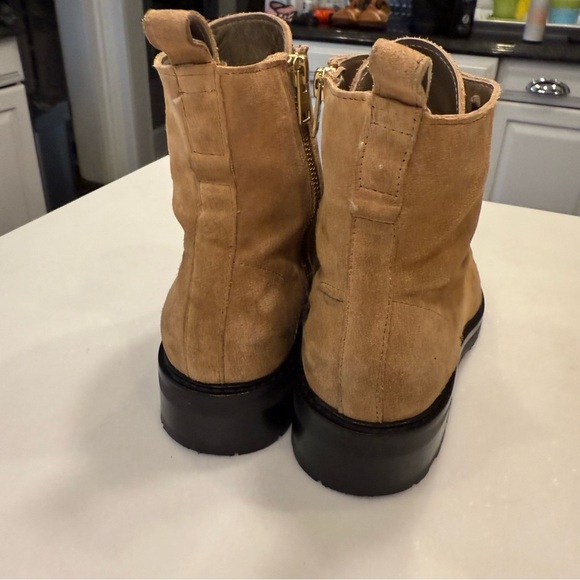 All Saints Women Donita Tan Suede Lace-up Zip Ankle Combat boots US 7.5 EUR 38 - Picture 8 of 9